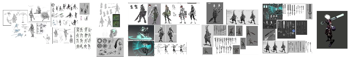 An assortment of Ekko's concept art