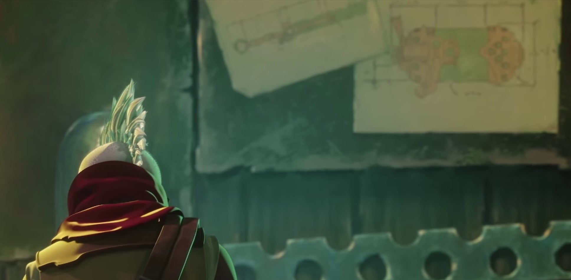 Blueprints for the Zero Drive as shown in "Tales of Runeterra: Piltover and Zaun - True Genius"